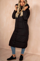 AX Paris Esther Black Padded Longline Coat