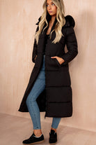 AX Paris Esther Black Padded Longline Coat