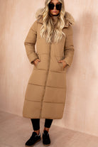 AX Paris Esther Camel Padded Longline Coat