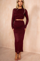 AX Paris Gaia Plum Diamante Cut Out Midi Dress