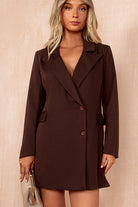 AX Paris Gemma Chocolate Tailored Blazer Dress