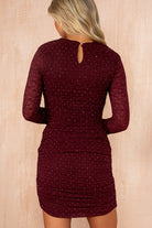 AX Paris Hadley Plum Diamante Long Sleeve Mini Dress