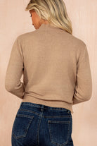 AX Paris Holly Camel Knit 2 in 1 Tie Front Cardigan