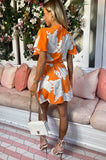 AX Paris Kayla Orange Floral Dress