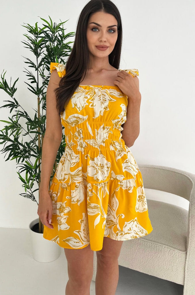 AX Paris Laila Yellow Floral Dress