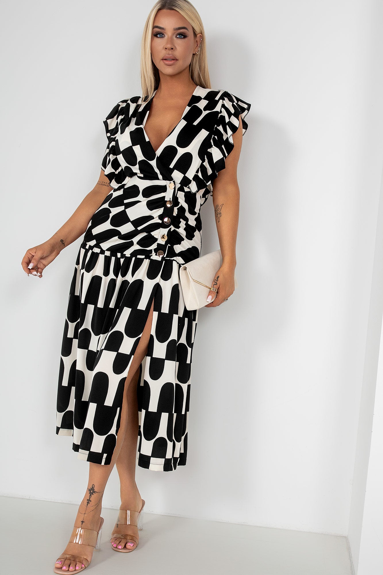 AX Paris Lily Black Print Dress