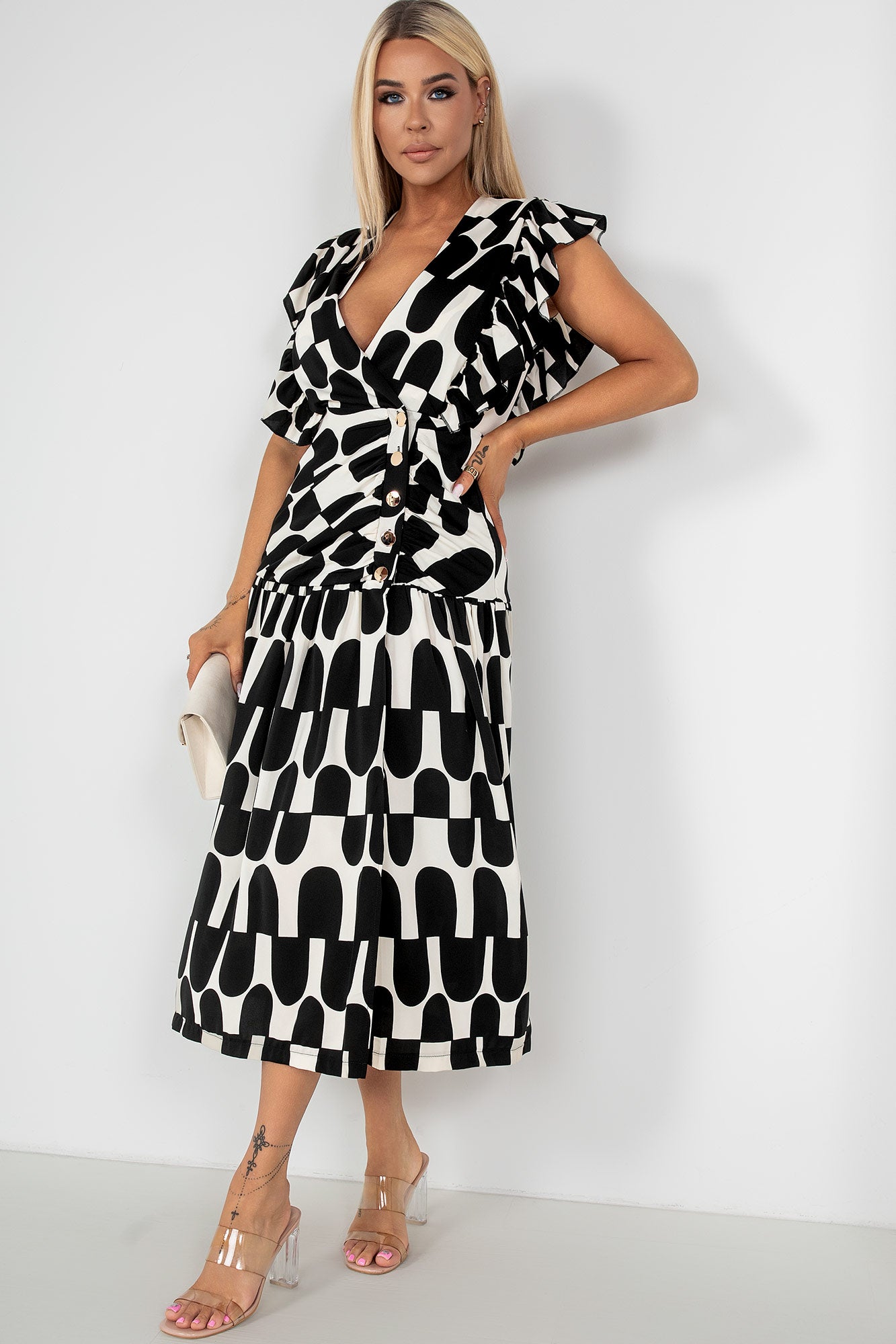 AX Paris Lily Black Print Dress