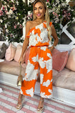 AX Paris Lisa Orange Floral Jumpsuit