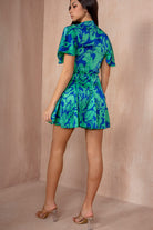 AX Paris Maimi Green and Blue Skater Dress