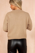 AX Paris Myra Camel Knit Pearl Embellished Jumper