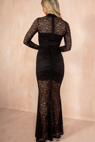 AX Paris Neda Black Lace Fishtail Midi Dress
