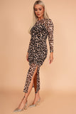 AX Paris Odelle Leopard Print Mesh Dress