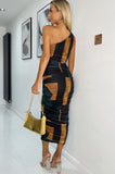 AX Paris Ophelia Multi Mesh Print Dress