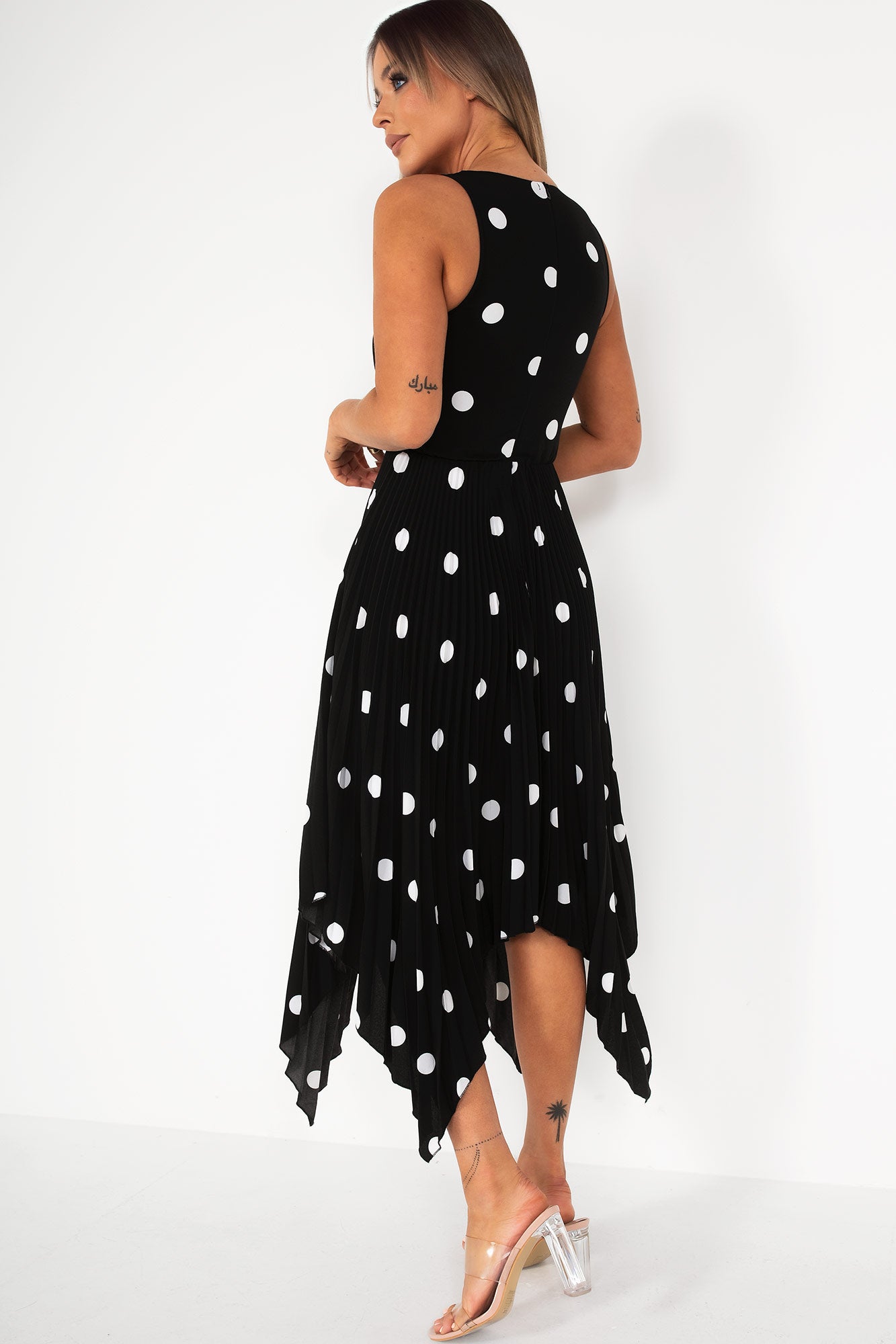 AX Paris Orlena Black Polka Dot Dress