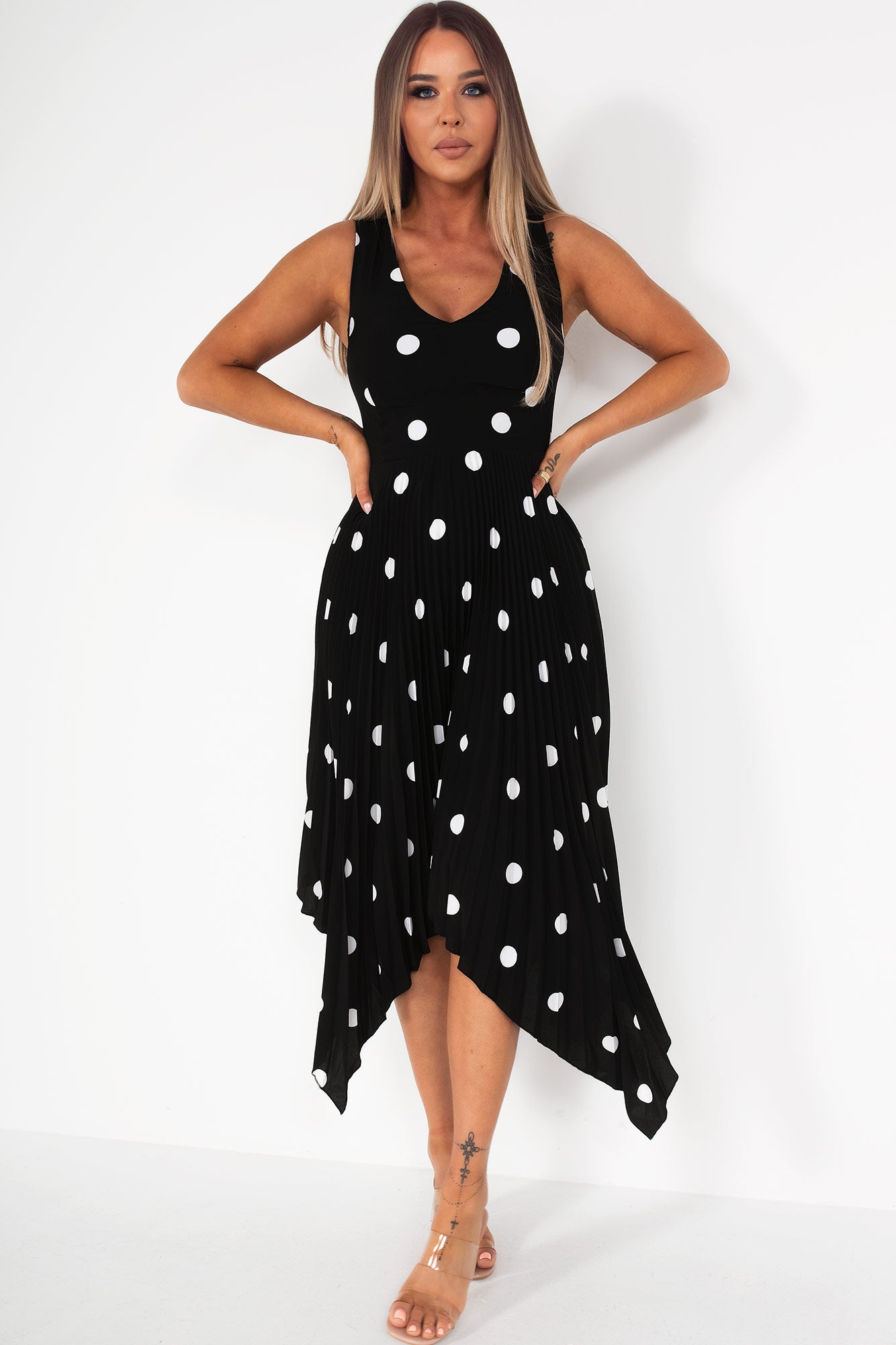 AX Paris Orlena Black Polka Dot Dress