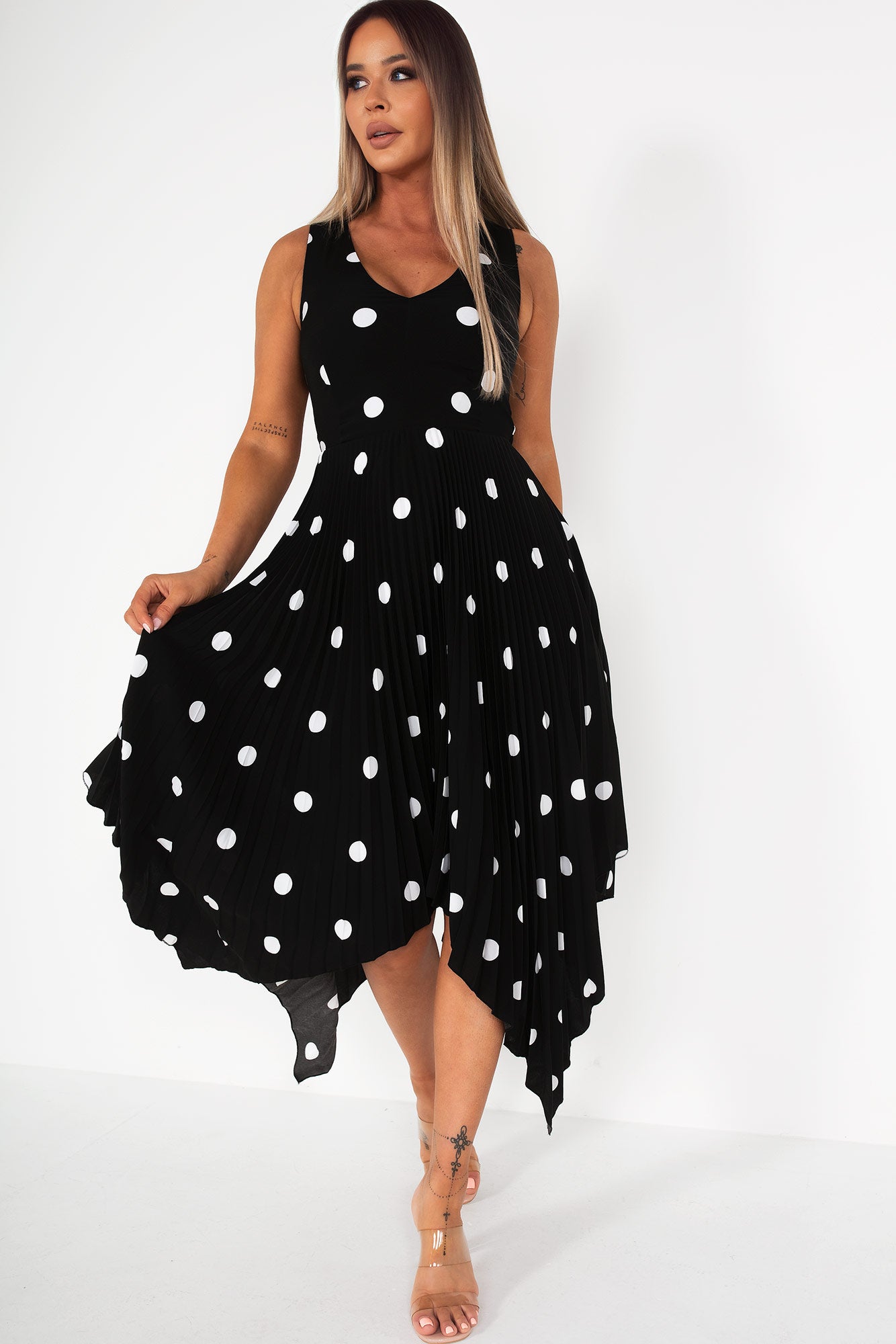 AX Paris Orlena Black Polka Dot Dress