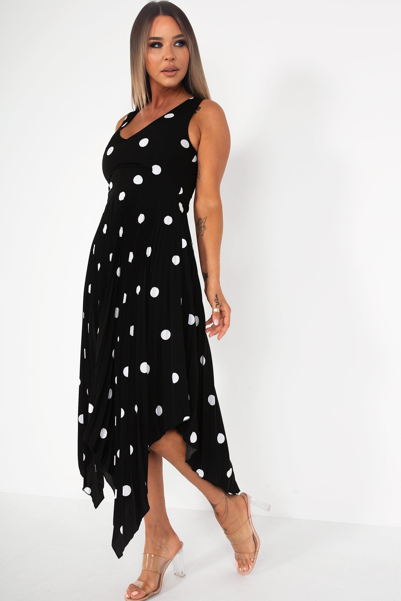 AX Paris Orlena Black Polka Dot Dress