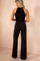 AX Paris Rachel Black Velvet Sequin 2 in 1 Jumpsuit