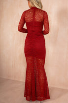 AX Paris Neda Wine Lace Fishtail Midi Dress