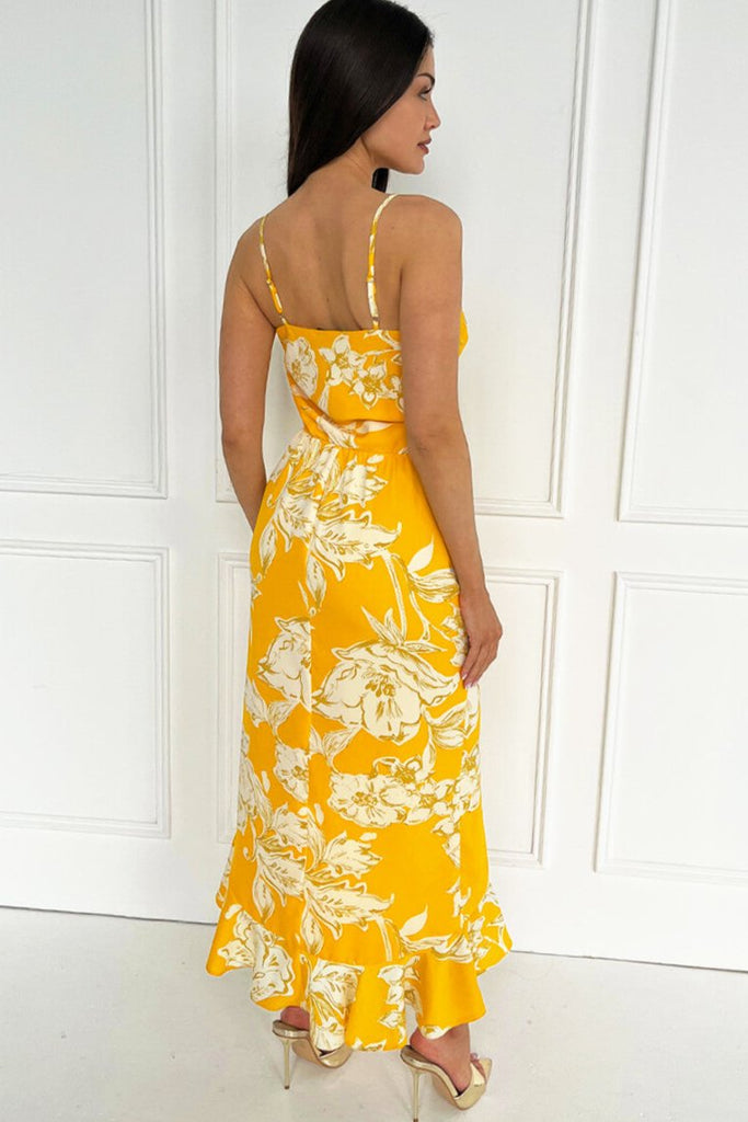 AX Paris Romee Yellow Floral Midi Dress