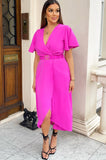 AX Paris Saffron Hot Pink Wrap Dress