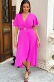 AX Paris Saffron Hot Pink Wrap Dress