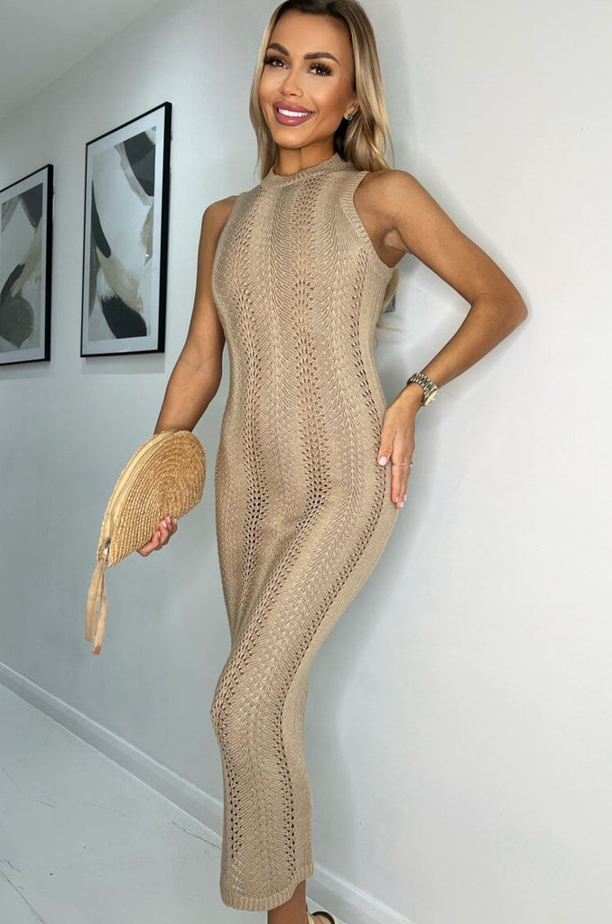 AX Paris Sara Biscuit Crochet Dress