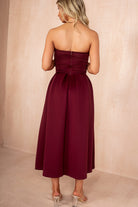 AX Paris Saskia Plum Bandeau A-Line Midi Dress