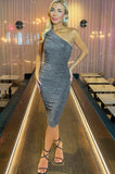 AX Paris Siobhan Silver Shimmer Dress