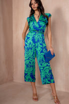 AX Paris Tina Blue and Green Jumpsuit
