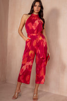 AX Paris Winnie Pink and Orange Smudge Jumpsuit