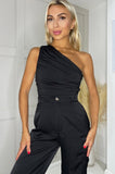 AX Paris Zara Black One Shoulder Bodysuit