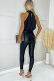 AX Paris Zoe Black Shimmer Bodysuit