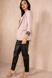 Ayden Blush Leopard Print Cuff Blazer