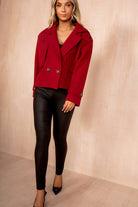 Ayden Wine Double Breasted Jacket