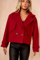 Ayden Wine Double Breasted Jacket