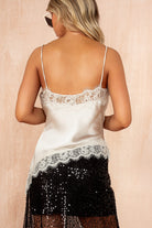 Bailey Champagne Satin Lace Cami Top
