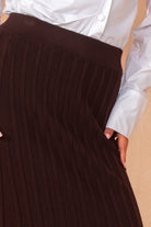 Bambi Chocolate Rib Knit Maxi Skirt