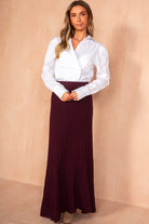Bambi Plum Rib Knit Maxi Skirt