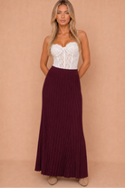 Bambi Plum Rib Knit Maxi Skirt