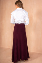 Bambi Plum Rib Knit Maxi Skirt