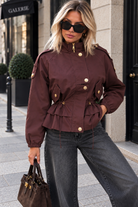 Baylor Burgundy Cinched Utility Jacket