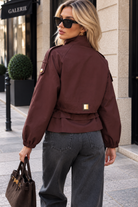Baylor Burgundy Cinched Utility Jacket