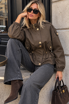 Baylor Chocolate Cinched Utility Jacket