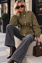 Baylor Khaki Cinched Utility Jacket
