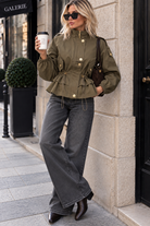 Baylor Khaki Cinched Utility Jacket