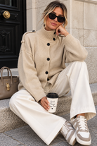 Beatrix Stone Knit button Up Cardigan