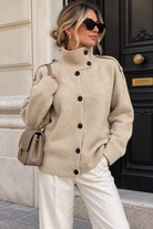 Beatrix Stone Knit button Up Cardigan