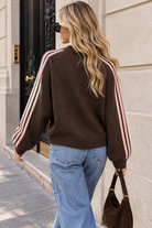 Belinda Chocolate Knit Striped Cardigan