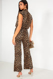 Belinda Leopard Print Wide Leg Trousers